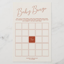 elfenbensvit Baby Shower Bingo-spel