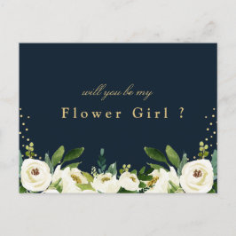 elfenbensvit blomster kommer du att vara min bloms inbjudan vykort