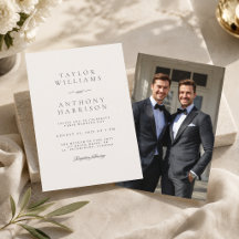 Elfenbensvit Modernt Elegant Foto Bröllop