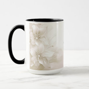 Elfenbensvita Blommor Mugg