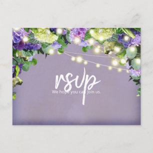 Elfenbensvita & lila Hydrangeas   lila RSVP Vykort