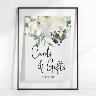 Elfenbensvita Rosor Blommig Kort & Presentartiklar Poster