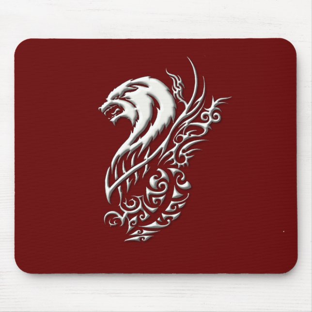 Elfenbenvarg Burgundy Mousepad Musmatta (Framsidan)