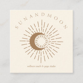 Elfenolisk solenergi i Sol Måne Andlig Fyrkantigt Visitkort