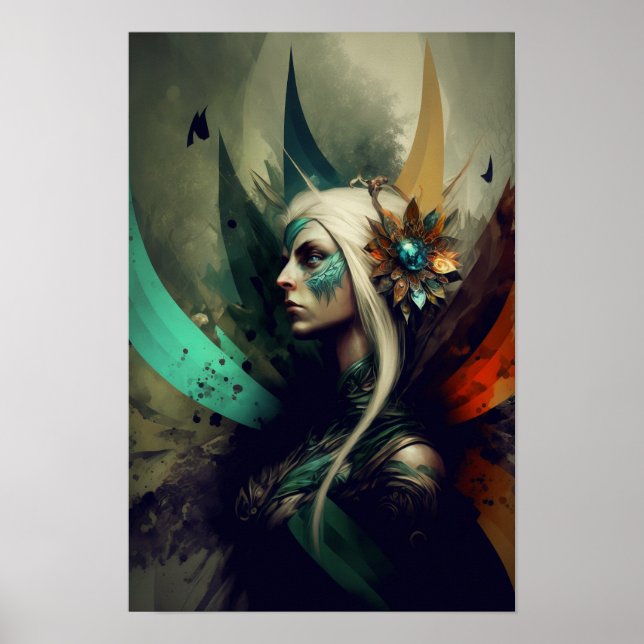 Elfhäxa Fantasyaffisch | RPG-konst 3 Poster (Framsidan)