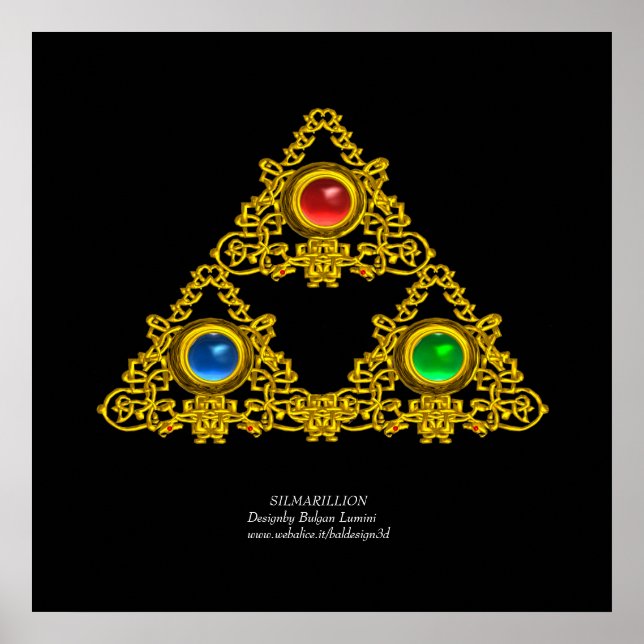 ELFIC TALISMAN/GULD TRIANGLE MED GEMSTONER POSTER (Framsidan)