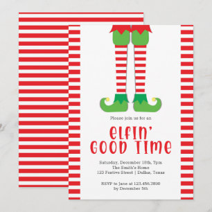 Elfin Bra Time Elf Ben jul Party Inbjudningar