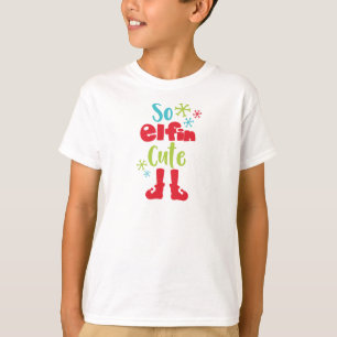 Elfin Cute, Elf Shoes, Snöflingor, jul T Shirt
