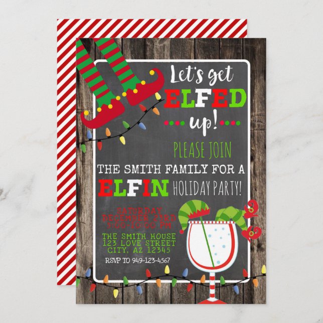Elfin Jul Julfest Inbjudan (Fram/baksida)