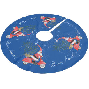 Elfin Jultomten på sin Scooter Julgransmatta Borstad Polyester