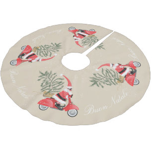 Elfin Jultomten på sin Scooter Julgransmatta Borstad Polyester