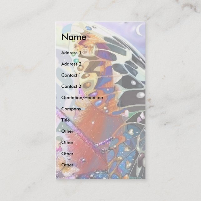 Elfin Måne-mall Visitkort (Framsida)