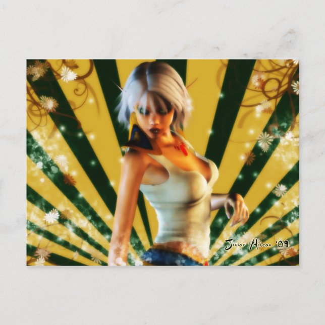 Elfin modellera temat av säsongen vykort (Framsida)