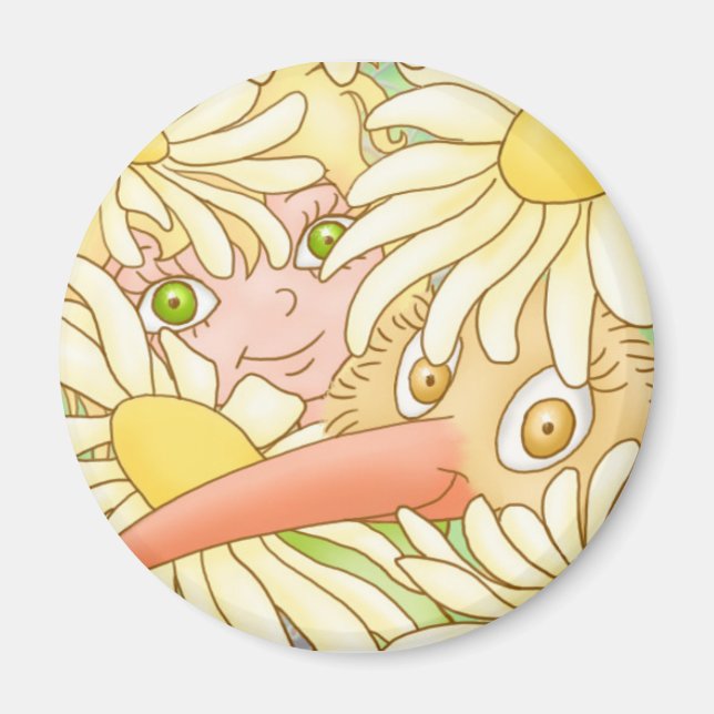 Elfleda och Kiwi i daisyn magnet (Framsidan)