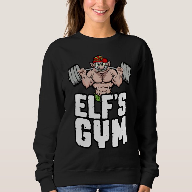 Elf's Gym Squat Leg Day BodyBuilder jularbete T Shirt (Framsida)