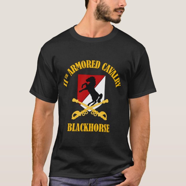 Elfte beväpnade Cavalry - Blackhorse T Shirt (Framsida)