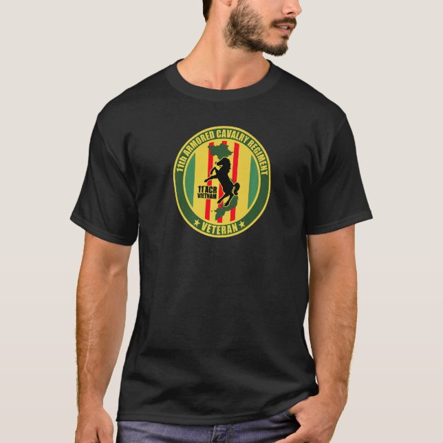 Elfte beväpnade Cavalry Vietnam Veteran T Shirt (Framsida)