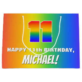 Elfte födelsedag: Färgfull, Roligt Rainbow Mönster