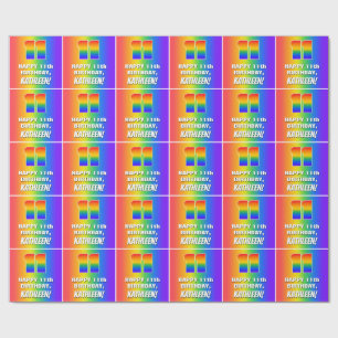 Elfte födelsedag: Färgfull, Roligt Rainbow Mönster Presentpapper