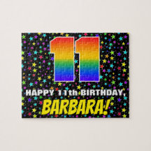 Elfte födelsedag - Roligt, färgstark stjärna Fält