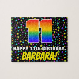 Elfte födelsedag - Roligt, färgstark stjärna Fält Pussel