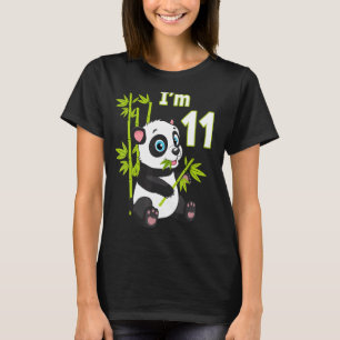 Elfte födelsedagen 11 år gammal Party-djurpanda 3 T Shirt