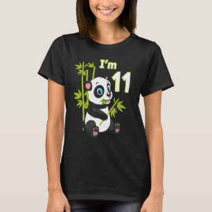 Elfte födelsedagen 11 år gammal Party-djurpanda 3 T Shirt