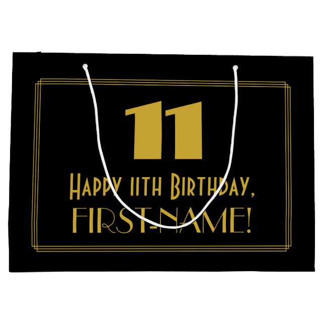 Elfte födelsedagen - Art Deco Inspired Titta "11"  (Baksidan)