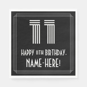 Elfte födelsedagen: Art Deco Inspired Titta "11" + Pappersservett