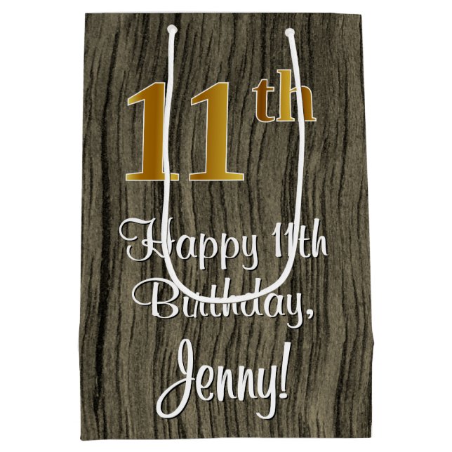 Elfte födelsedagen: Elegant Faux Guld look #, Faux (Baksidan)