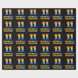 Elfte födelsedagen: fetstil, Roligt, enkel, regnbå Presentpapper