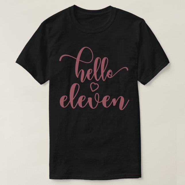 Elfte födelsedagen för flickor, Hej Elva, 11 år el T Shirt (Design framsida)