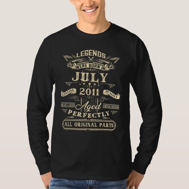 Elfte födelsedagen för förklaringarna, född juli 2 t shirt (Framsida)