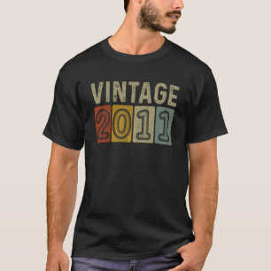 Elfte födelsedagen för Vintagen Boys Girls 2011 Gr T Shirt