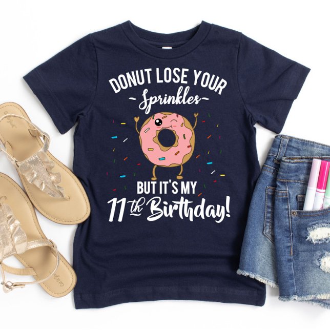 Elfte födelsedagen Funny Donut Eelfte BDay Party T Shirt (Skapare uppladdad)