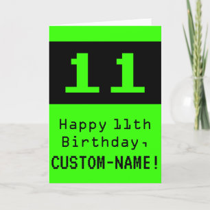 Elfte födelsedagen: Nerdy / Geeky Stil "11" och Na Kort