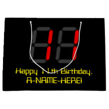 Elfte födelsedagen: Red Digital Clock Stil "11" +