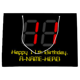 Elfte födelsedagen: Red Digital Clock Stil "11" +