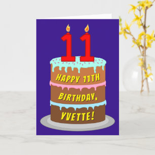 Elfte födelsedagen: Roligt Cake and Candles + Anpa Kort