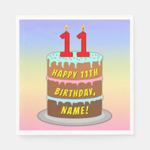 Elfte födelsedagen: Roligt Cake and Candles + Anpa Pappersservett