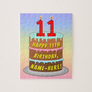 Elfte födelsedagen: Roligt Cake and Candles + Anpa Pussel
