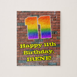 Elfte födelsedagen: Roligt Graffiti-Inspired Rainb Pussel