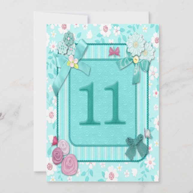 Elfte födelsedagsfest inbjudan (Framsida)