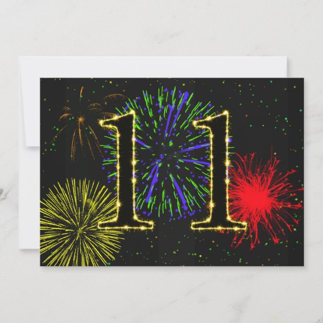 Elfte födelsedagsfest inbjudan (Framsida)