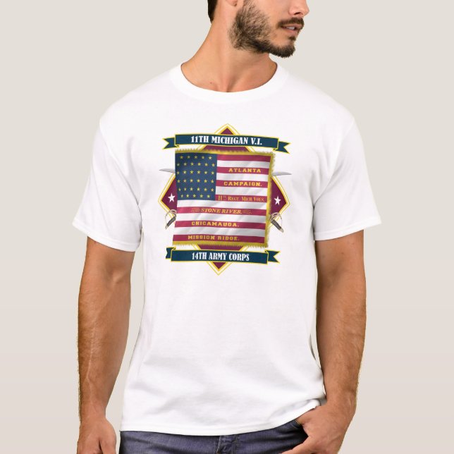 Elfte Michigan Volunteer Infantry T-shirt (Framsida)