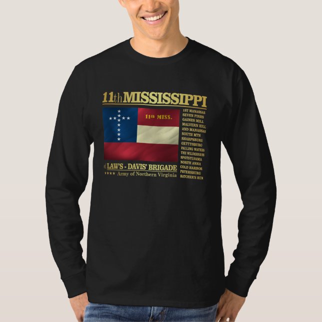Elfte Mississippi Infantry (BA2) Tee Shirt (Framsida)