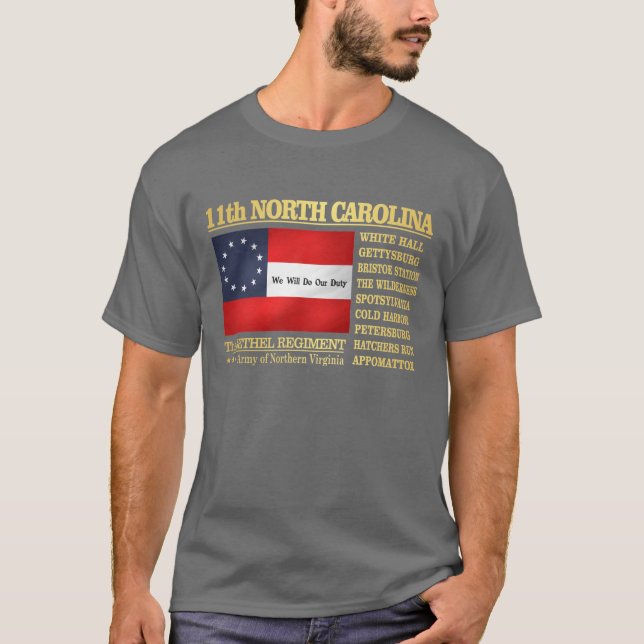 Elfte North Carolina Infantry (BA2) Tee Shirt (Framsida)