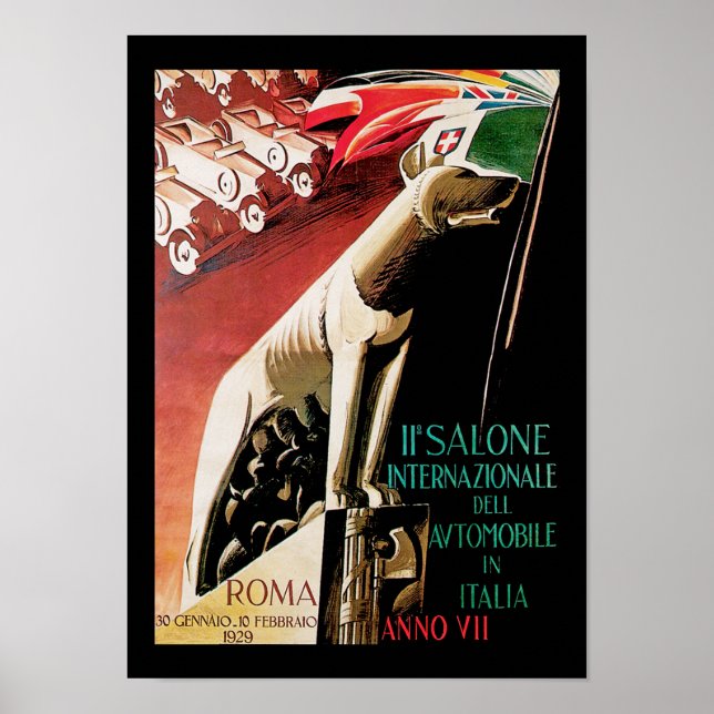 Elfte Salone Internazionale Automobile ~ Roma Poster (Framsidan)