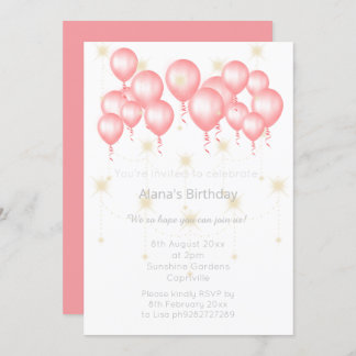 ELGANT MODERN BALLOON RO ROSA REVERSE BIRTHDAY INBJUDNINGAR