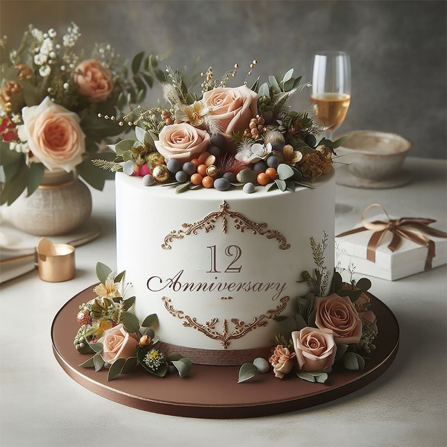 ELGANT MUTED BLOMMIGT ANNIVERSARY CAKE (Skapare uppladdad)